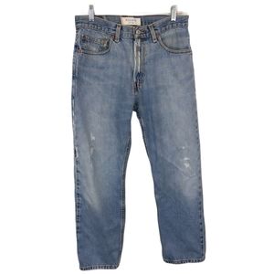 Levi's 505 Regular Fit Light Wash Distressed Jeans